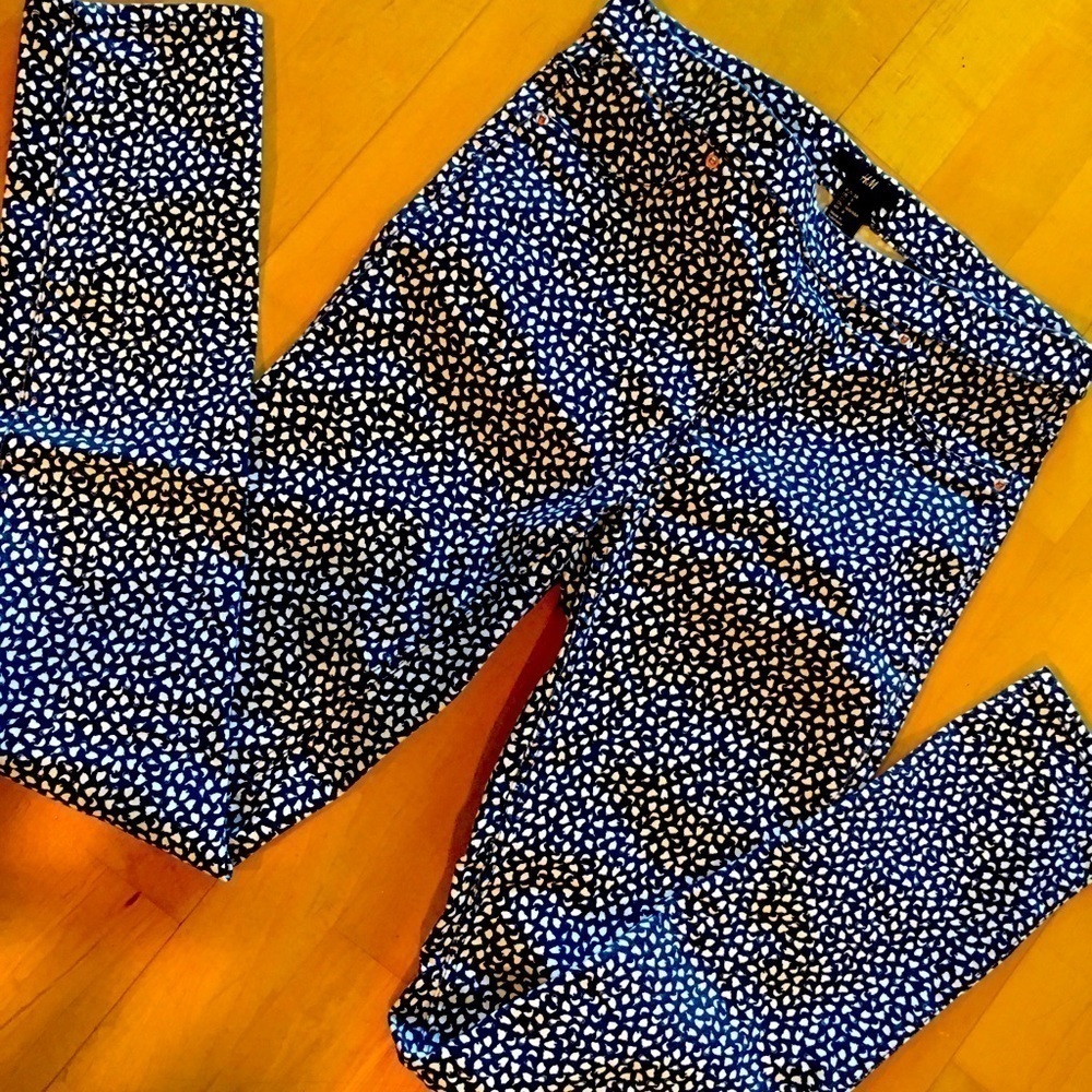 H&M Skinny Pant in Navy, White, Size 6